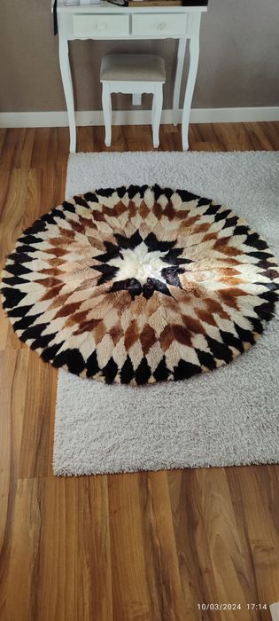 Tapete serra da estrela pêlo ovelha redondo 1,25cm