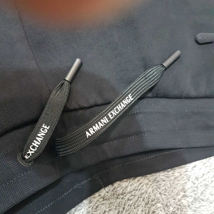 Spodnie męskie DRESOWE Armani Exchange  8NZP73-ZJKRZ Czarne suwaki xl