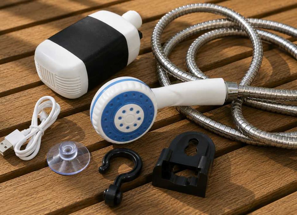 Похідний душ Portable Outdoor Shower акумуляторний туристичний портативний душ для кемпінгу та дачі душ на акумуляторі переносний душ для природи