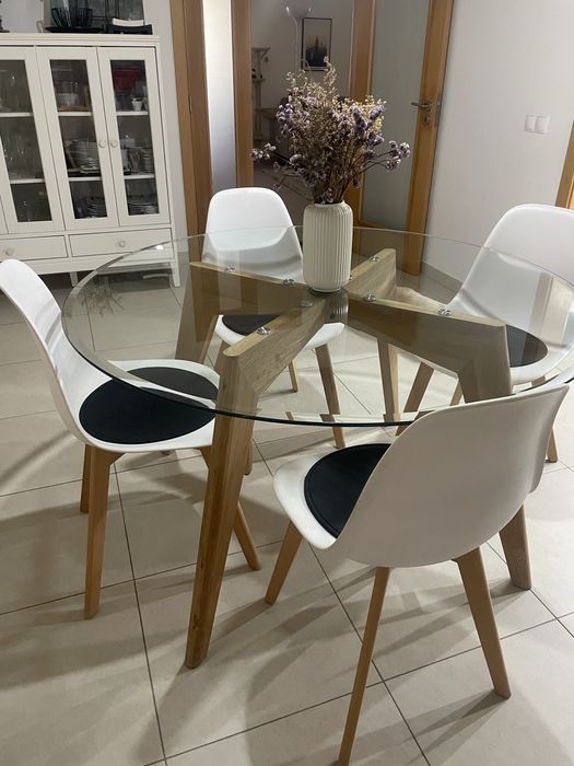 Mesa de vidro redonda 130cm