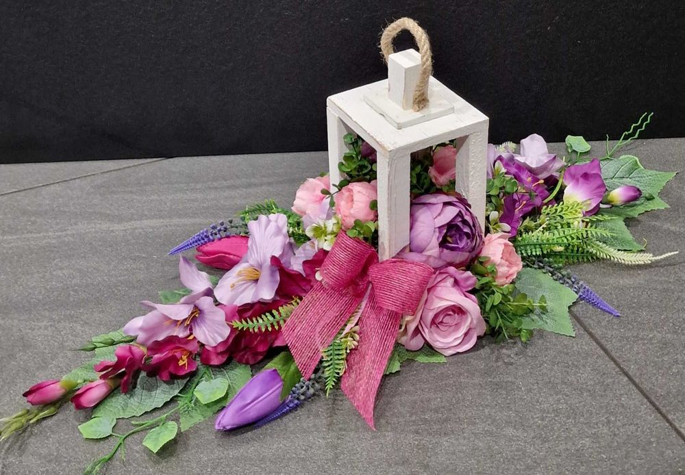 Komplet kompozycji kwiatowych na grób stroik wkład do wazonu WG69