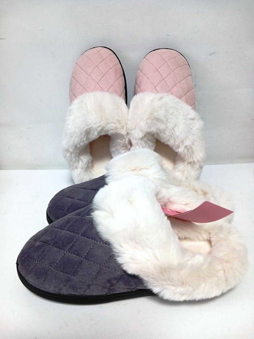 Теплые тапочки с эффектом памяти унисекс серые и розовые р.40-41,27см.