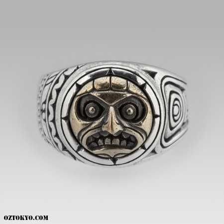 Anel Prata Aztec Guwashi