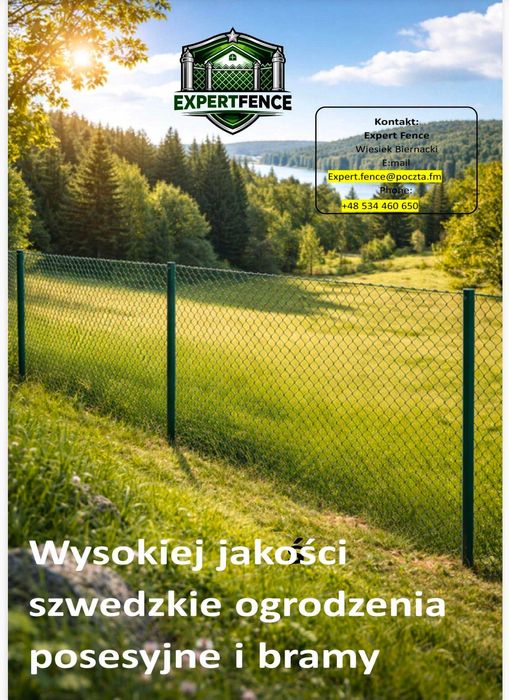 Siatka ogrodzeniowa komplet 100 cm 50x50| system szwedzki  mocna