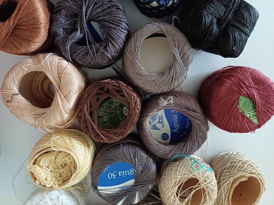 Linhas de croché e de bordar