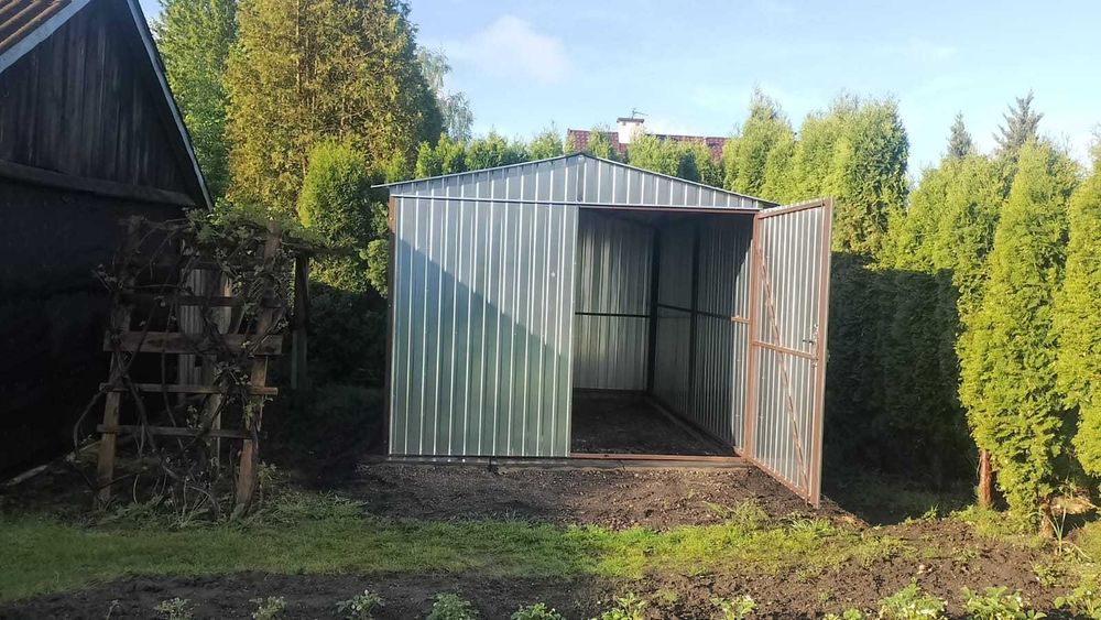 Garaż blaszak ocynk 3x4 blaszak dwuspadowy