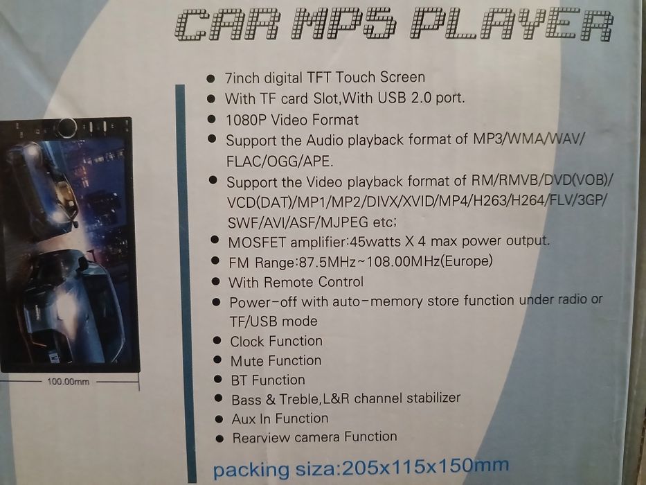 Radio 2 DIN z kamerą cofania Nowe