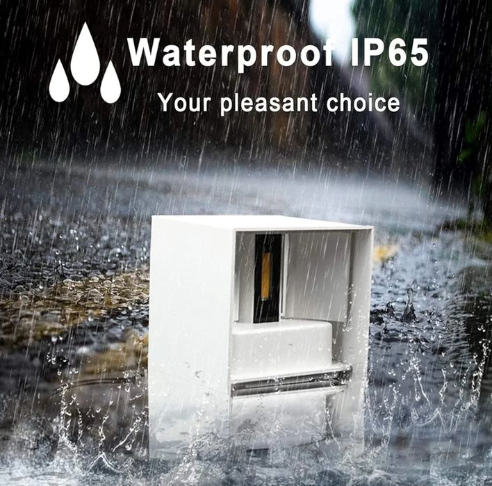 Zestaw 2 lamp ściennych zewnętrznych, wewnętrznych, białych 6W