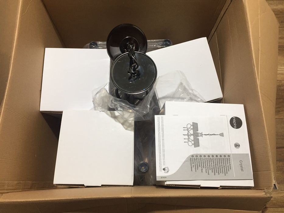 Żyrandol ciemne szkło ozdobne elementy