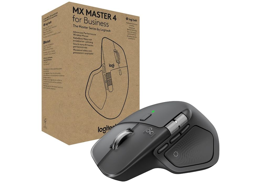 Бездротова лазерна миша Logitech MX Master 4 for Business Graphite - Bluetooth/USB-приймач, бічне коліщатко прокручування, підключення до 3 пристроїв