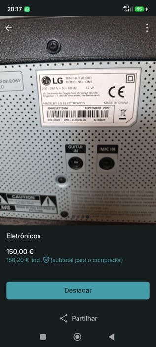 Coluna de som muito boa