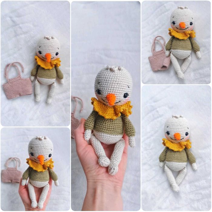 Bałwanek na szydełku, bałwan, maskotka przytulanka handmade
