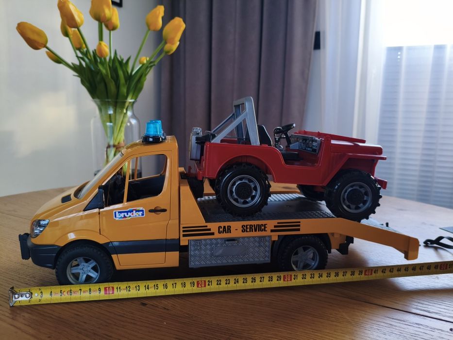 Bruder MB Sprinter Pomoc drogowa + Jeep  Duża laweta