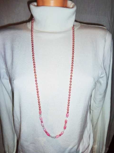 Korale+naszyjnik+pasek+ podstawki srebrne