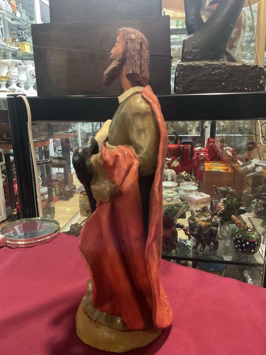 Escultura em barro pintura manual,  S P alt.30 cm