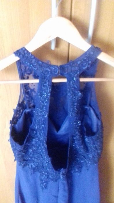 długa suknia L granatowa