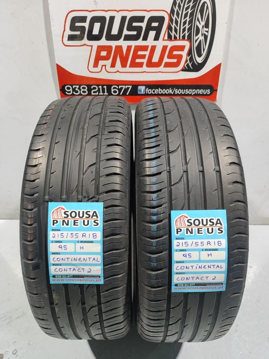 2 pneus semi novos 215-55R18 Continental - Oferta dos Portes