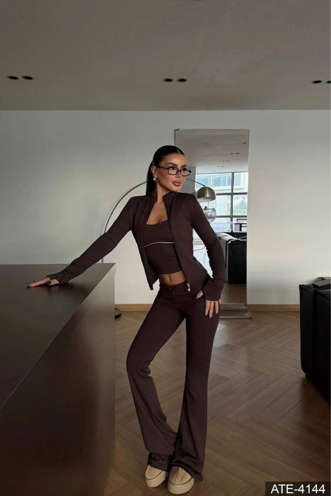 Костюм трійка/ костюм жіночий/ кофта+ топ+ палаццо