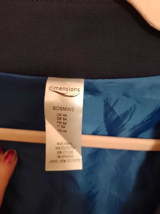 (54) (XL) Dimensions/Granatowa kamizelka garniturowa z Londynu, NOWA
