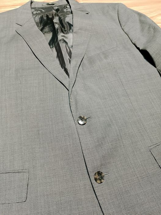 Szara Wełniana Marynarka Hugo Boss