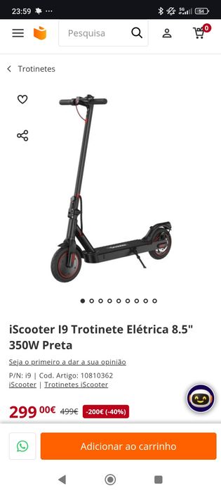 Trotinete Elétrica IScooter i9