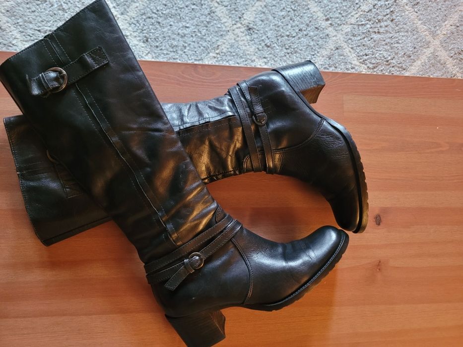 Skórzane kozaki Prima Moda