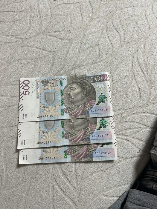 komplet banknotow (kolejne numery) A08123121/A08123122/A08123123