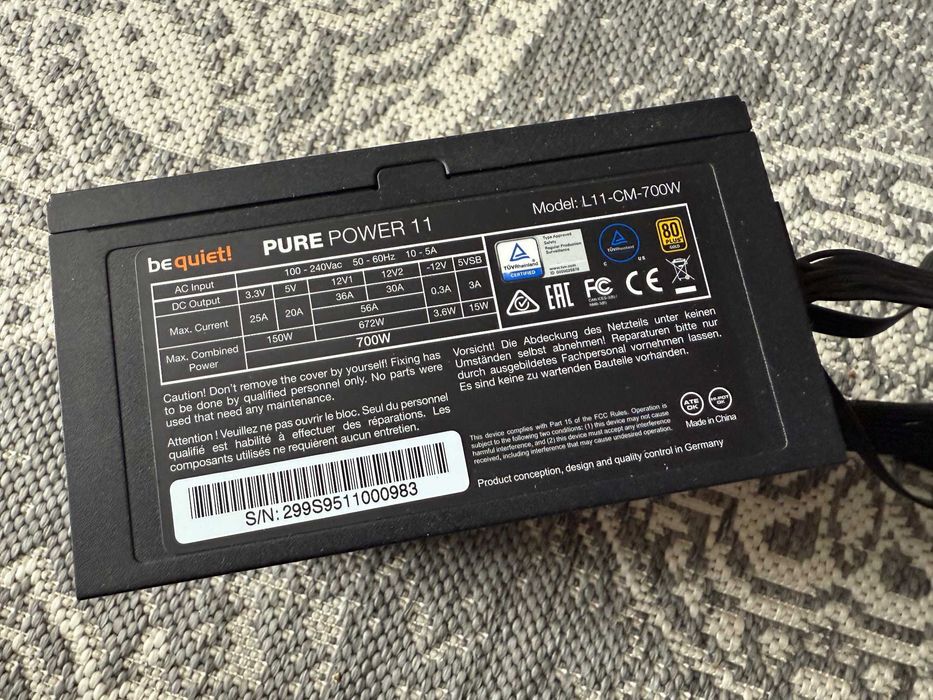 Chieftec Chieftronic GPX-850FC Gold + Be Quiet Pure Power 11 700W Gold