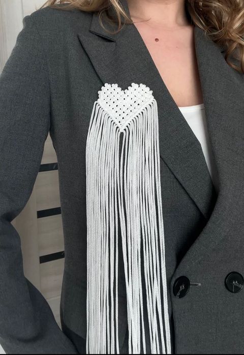 Брошка макраме, прикраса, аксесуар