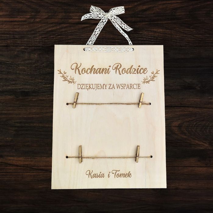 Tabliczka ramka drewniana grawer prezent personalizacja