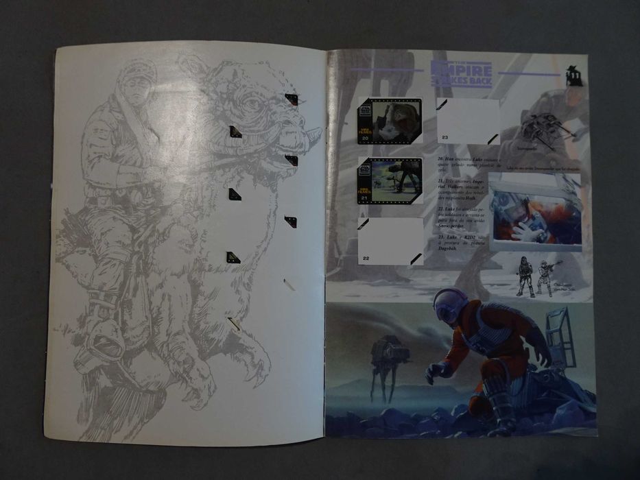 Caderneta de cromos Matutano Trilogia da Guerra das Estrelas (tem 38)