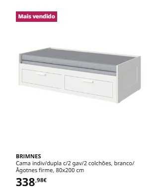 Cama Ikea Brimnes com colchões