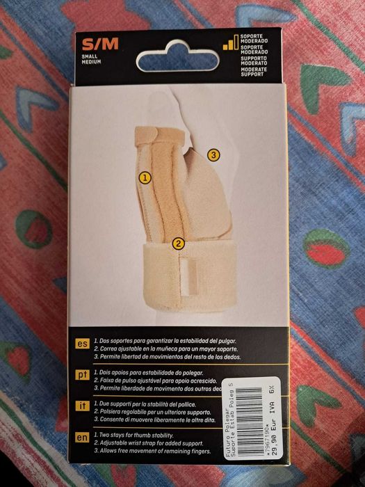 Estabilizador de polegar Deluxe, tamanho S/M