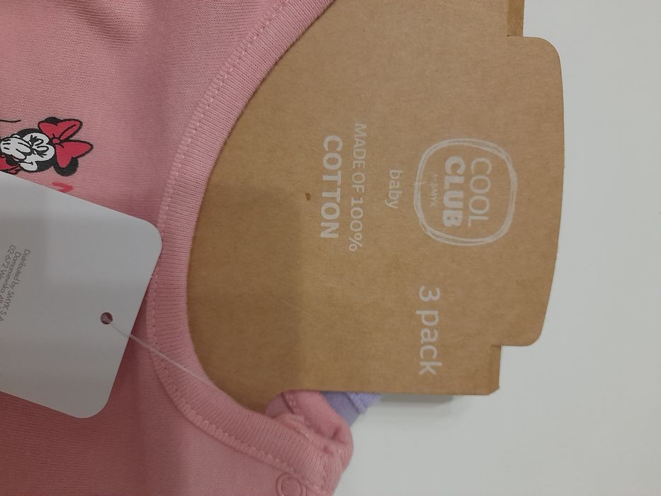 Body niemowlęce 3 pack Cool Club Smyk rozm.62