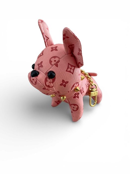 Brelok louis vuitton lv piesek buldog monogram różowy