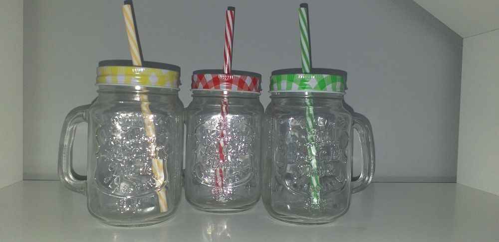 Kubek do picia ze słomką w kształcie słoika  HIT!