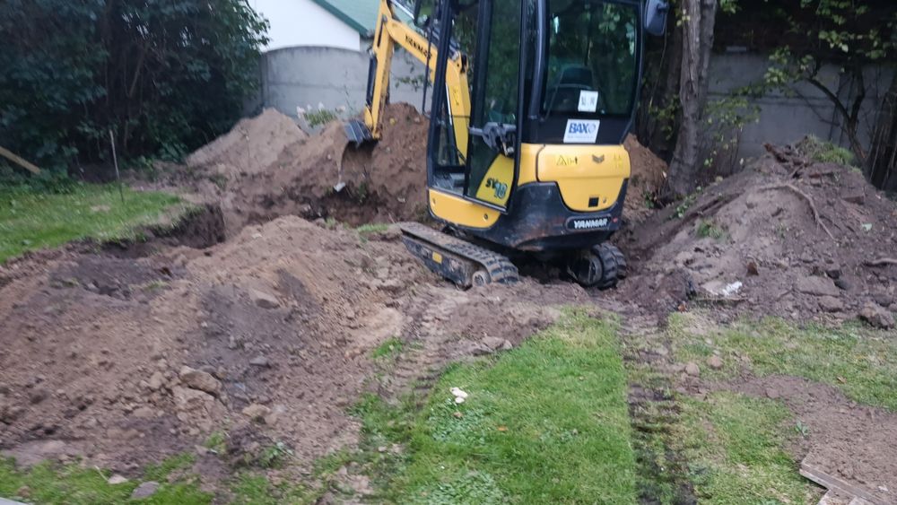 Mini koparka na wynajem, usługi minikoparką