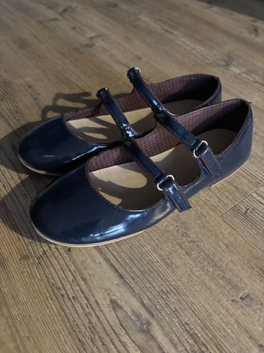 Zara balerinki 37 lalierki półbuty granatowe galowe