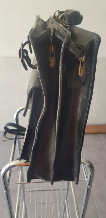 Mala em pele preta vintage