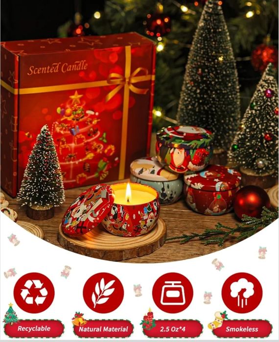 Świąteczne świeczki sojowe, zapachowe