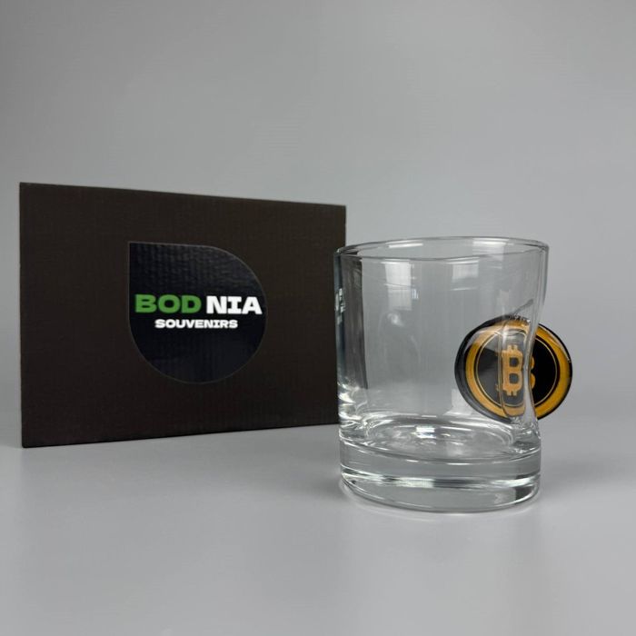 Склянка BITCOIN 320 мл | Подарунок для криптоентузіаста | Міцне скло