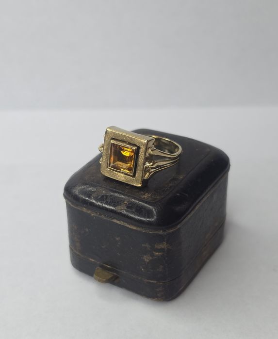 Pierścionek złoty z cytrynem złoto 333