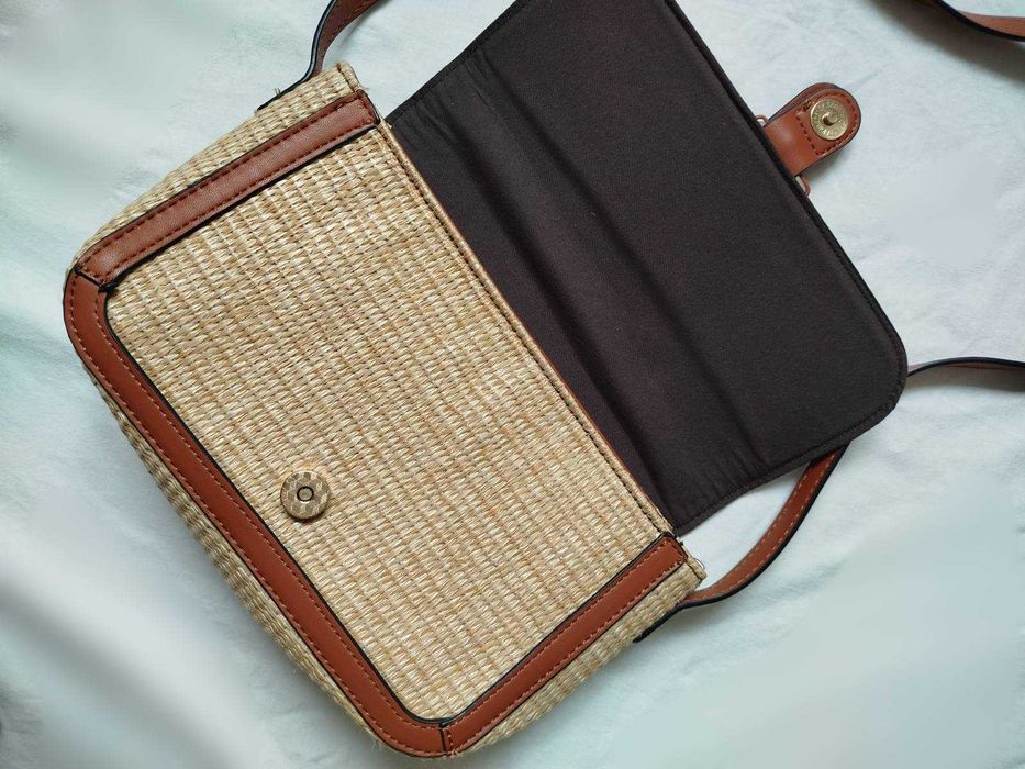 модна сумочка імітація соломки жіноча сумка через плече