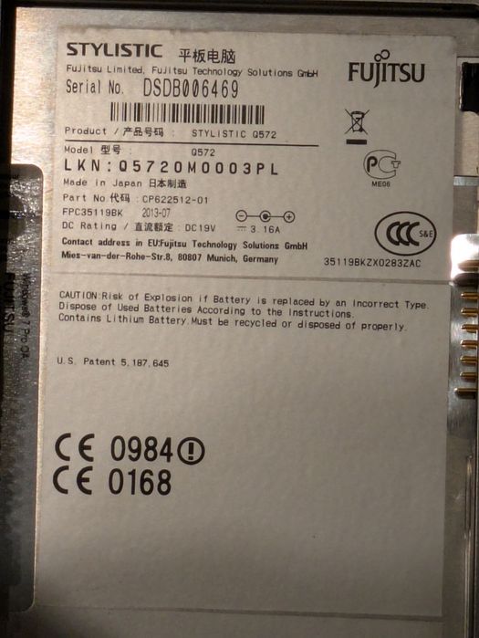 Tablet Fujitsu Stylistic Q572 + Stacja Dokująca + Zasilacz
Idea