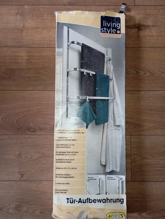 Duży Wieszak na ręczniki, organizer na drzwi, łazienkowy, pokojowy. 3