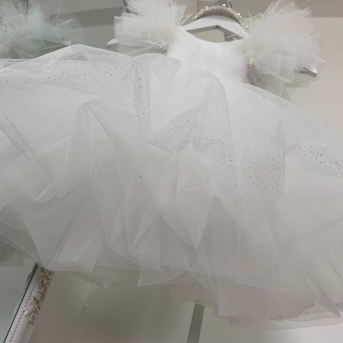 Elegancka sukienka dla dziewczynki, sukienka do chrztu 104-110 cm