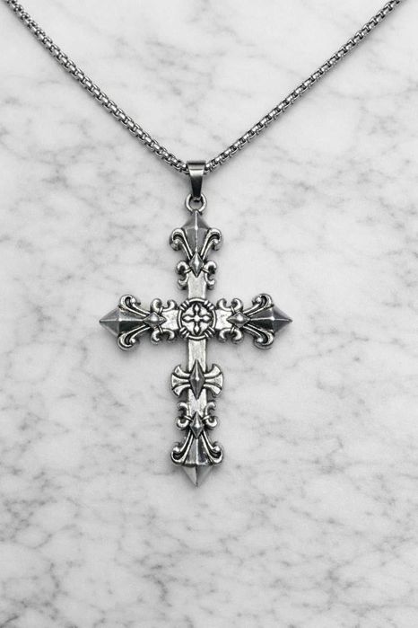 Naszyjnik krzyż Chrome Hearts style