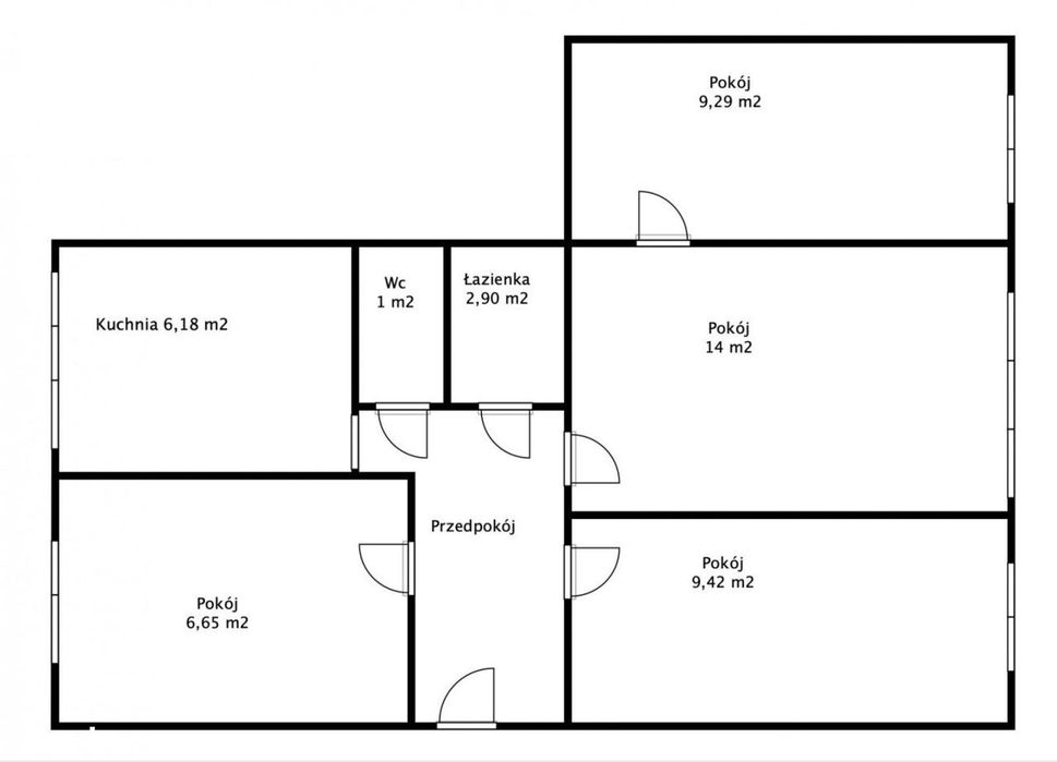 4 Pokojowe mieszkanie 57,30 m2 na parterze I Lsm