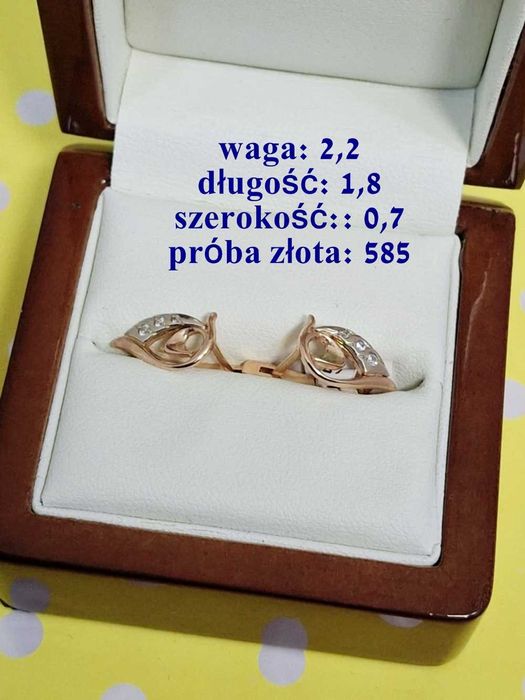 Prześliczne złote kolczyki 585