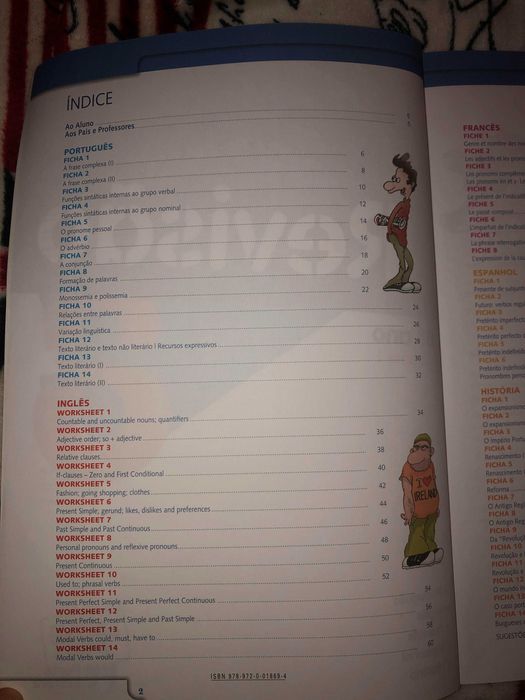 Livro revisões 8º ano- português, inglês, francês, história, espanhol